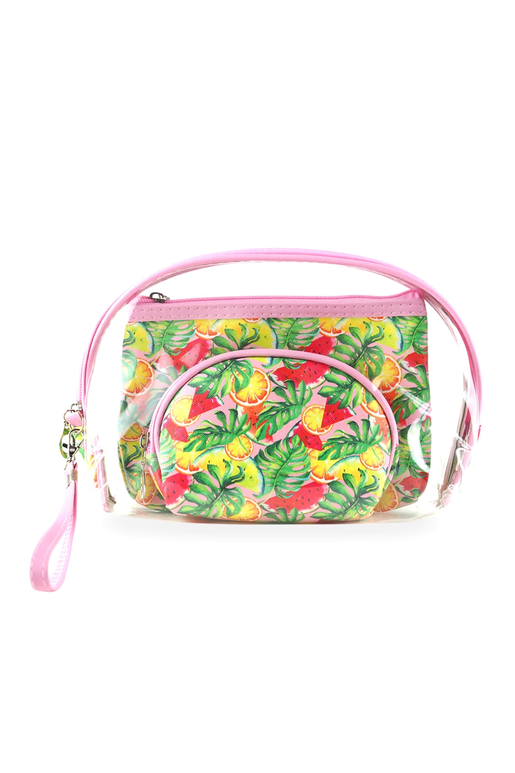 TROPICAL FRUITS AND CLEAR 3PCS POUCHES