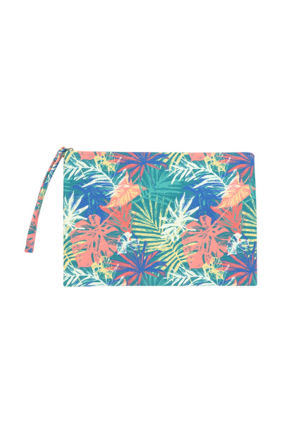 HAND DRAWN TROPICAL LEAVES POUCH