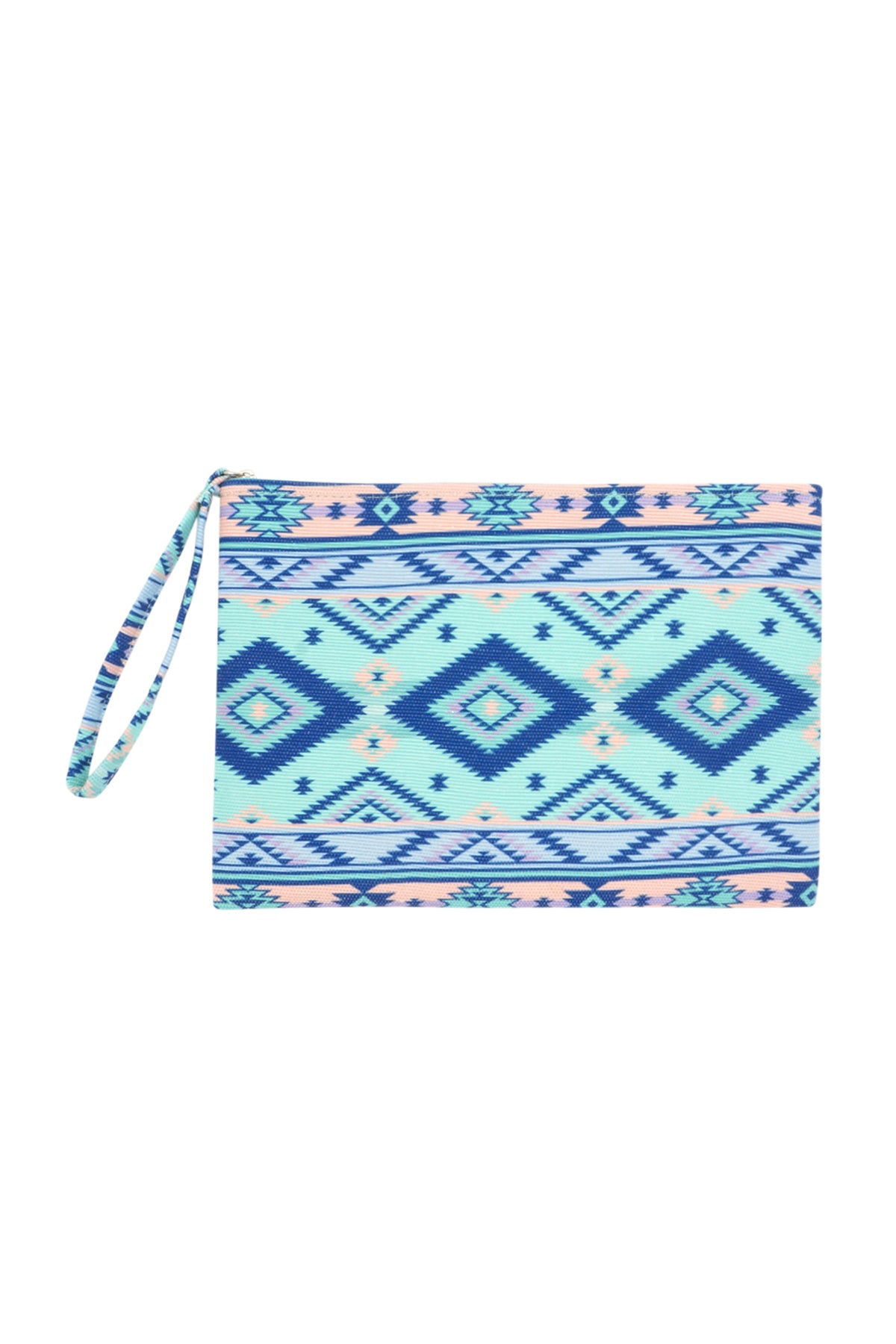 TRIBAL PATTERN POUCH CORAL