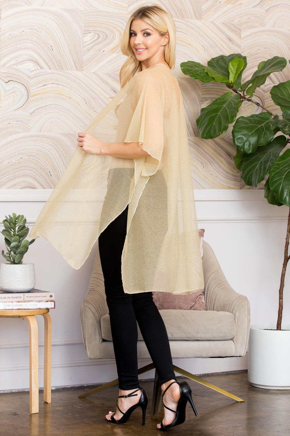 SOLID LUREX KIMONO GOLD (NOW $3.75 ONLY!)