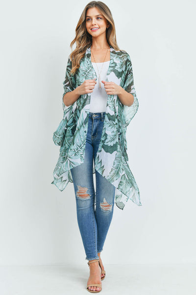 TROPICAL LEAVES KIMONO VEST