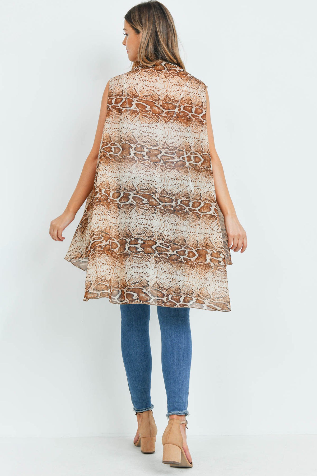 SNAKE SKIN LIGHT KIMONO VEST (NOW $4.50 ONLY!)