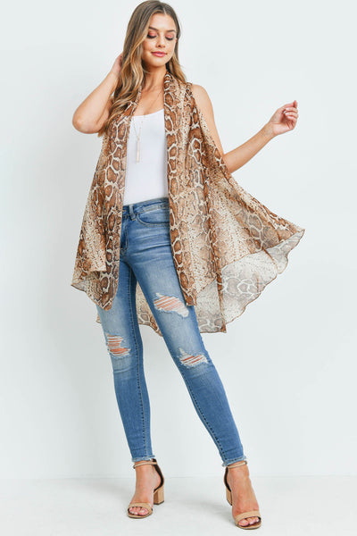 SNAKE SKIN LIGHT KIMONO VEST (NOW $4.50 ONLY!)