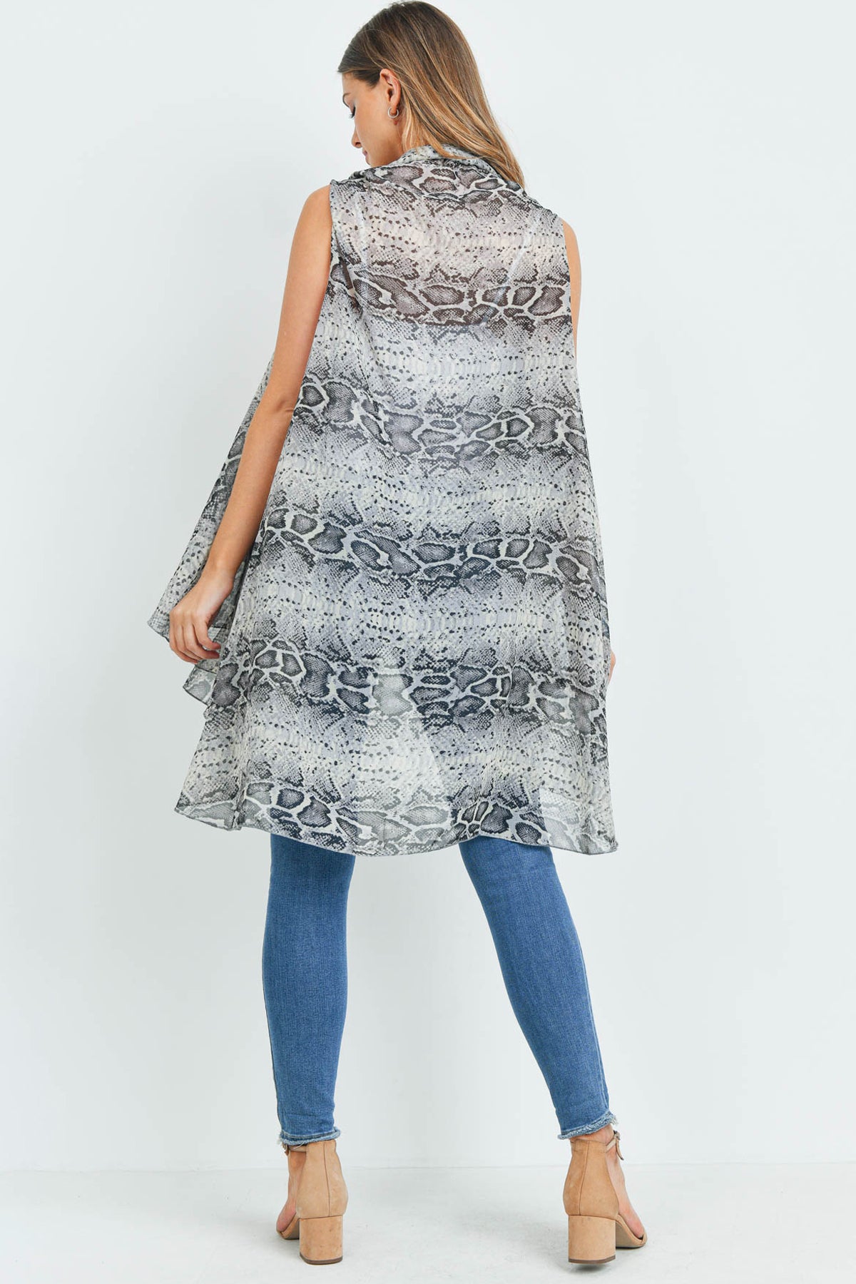 SNAKE SKIN LIGHT KIMONO VEST (NOW $4.50 ONLY!)