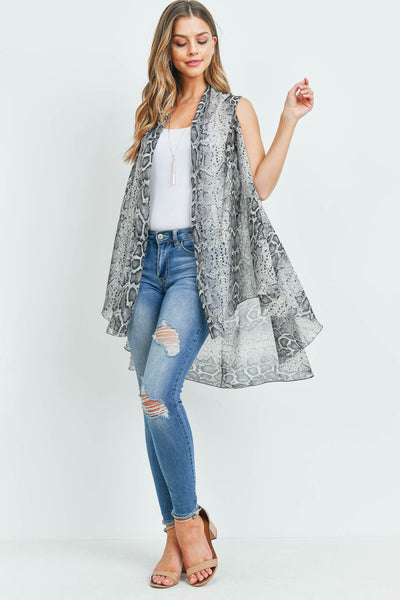 SNAKE SKIN LIGHT KIMONO VEST (NOW $4.50 ONLY!)
