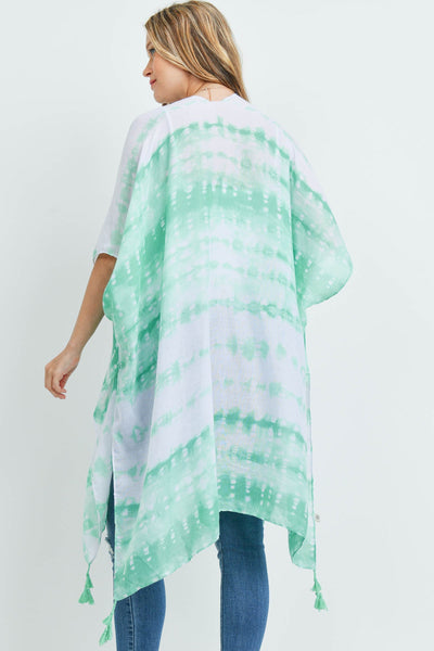 TIE DYE DASH TASSEL KIMONO (NOW $5.50 ONLY!)