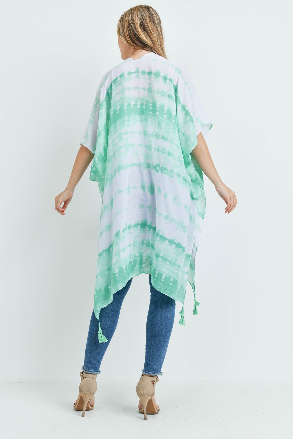 TIE DYE DASH TASSEL KIMONO (NOW $5.50 ONLY!)