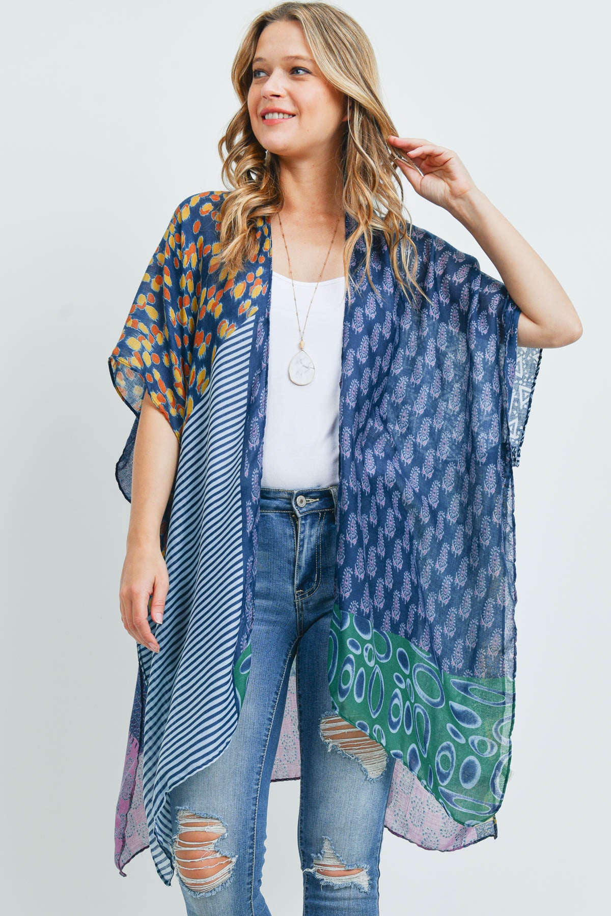 MIXED PATTERN KIMONO (NOW $3.75 ONLY!)