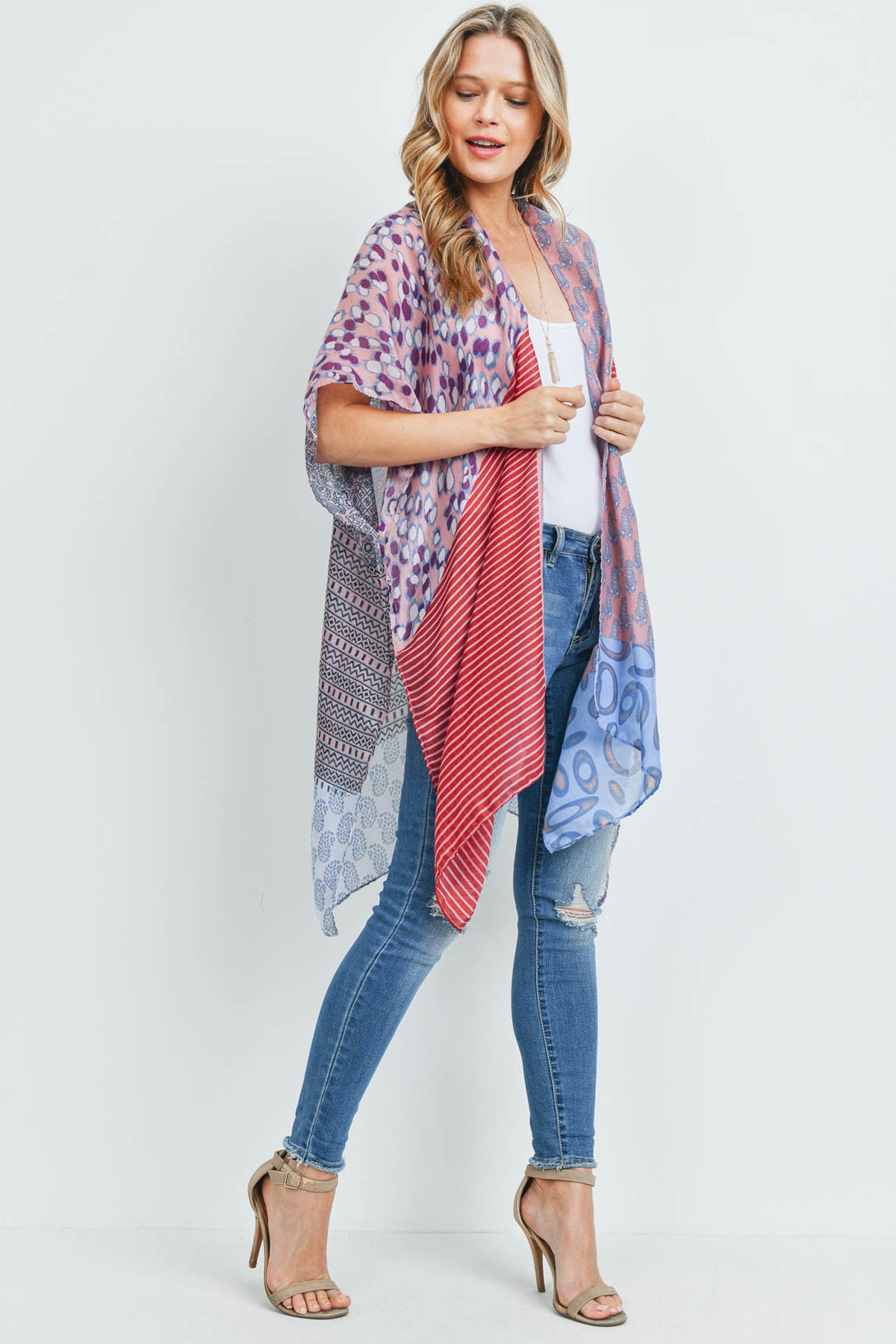 MIXED PATTERN KIMONO (NOW $3.75 ONLY!)