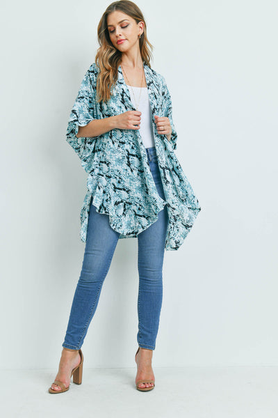 SNAKE PRINT RUFFLE KIMONO (NOW $3.75 ONLY!)