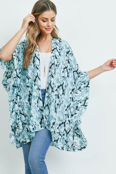 SNAKE PRINT RUFFLE KIMONO (NOW $3.75 ONLY!)