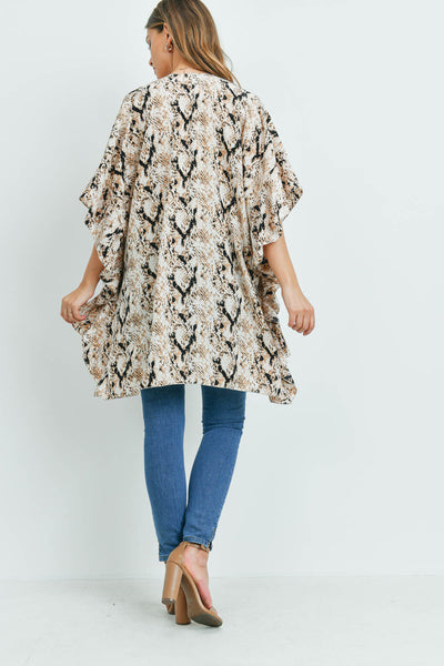 SNAKE PRINT RUFFLE KIMONO (NOW $3.75 ONLY!)