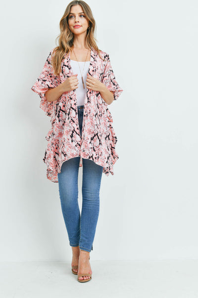 SNAKE PRINT RUFFLE KIMONO (NOW $3.75 ONLY!)