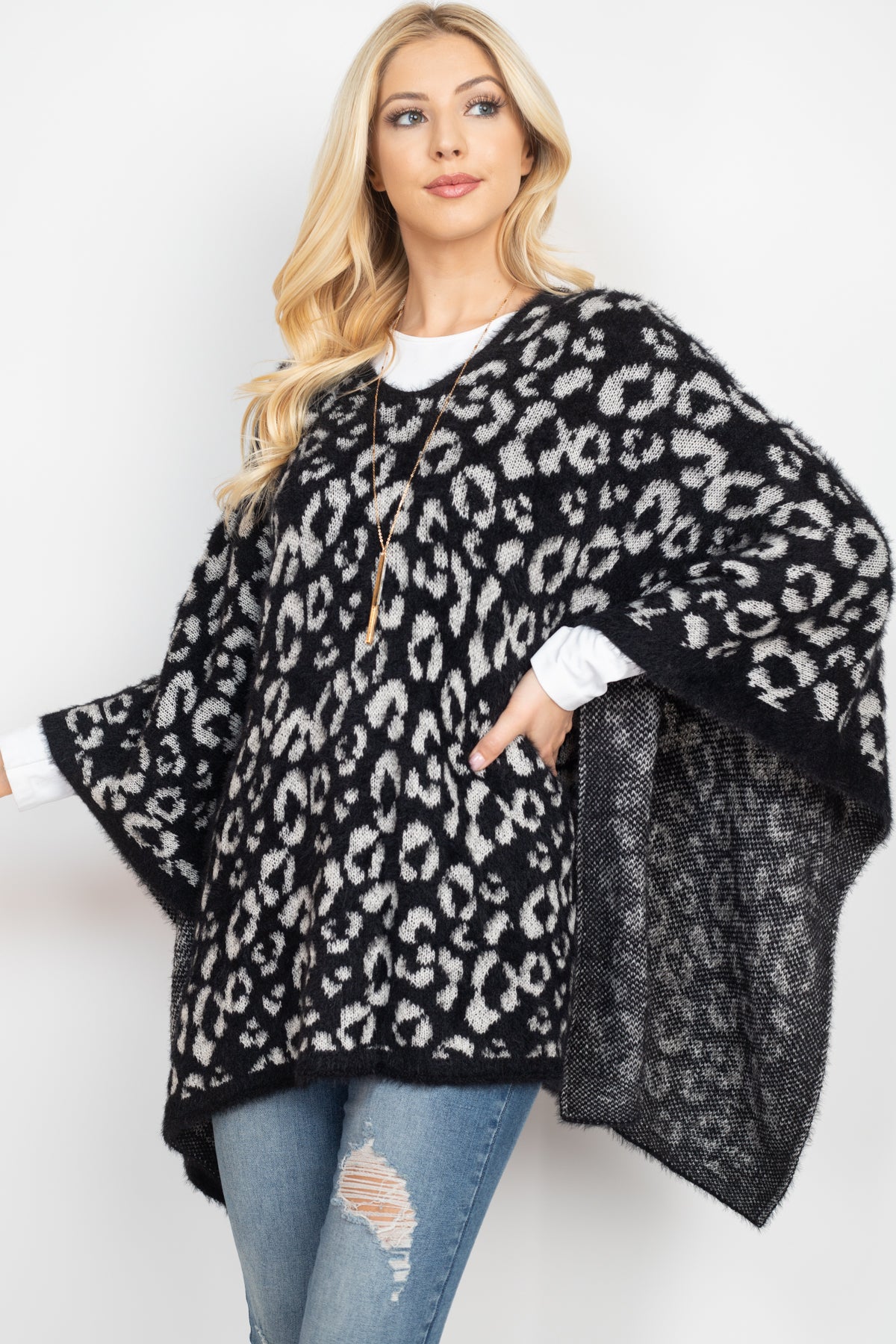 LEOPARD PRINT PONCHO (NOW $10.75 ONLY!)