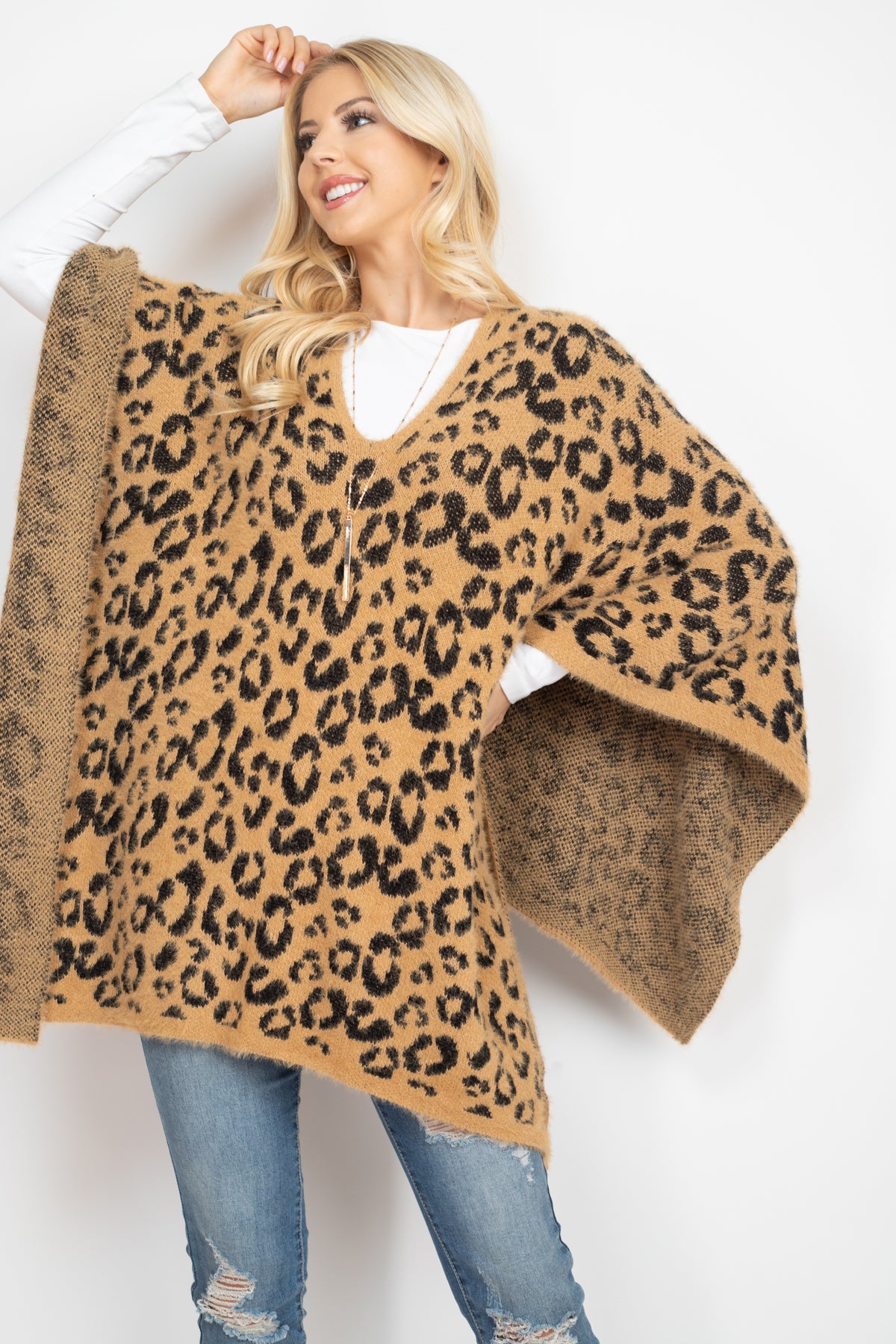 LEOPARD PRINT PONCHO (NOW $10.75 ONLY!)