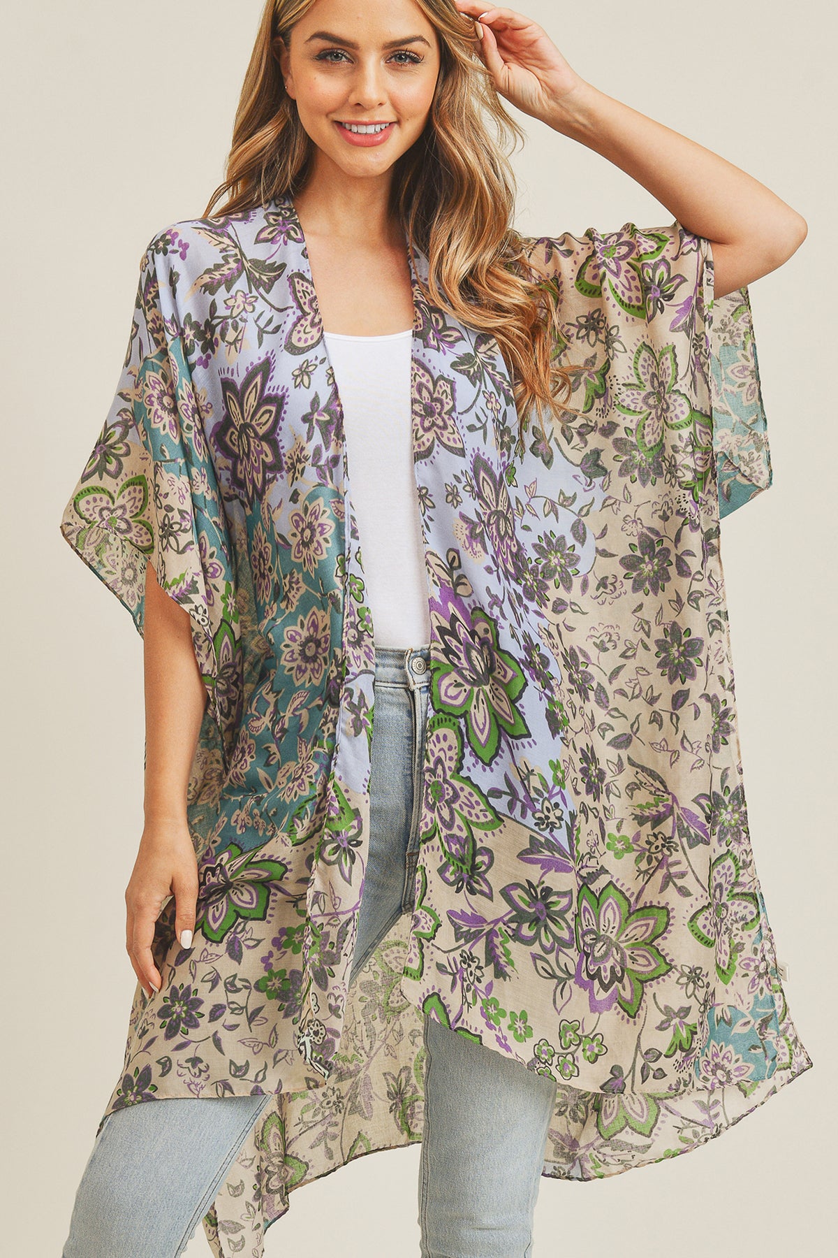 MULTI FLOWER KIMONO