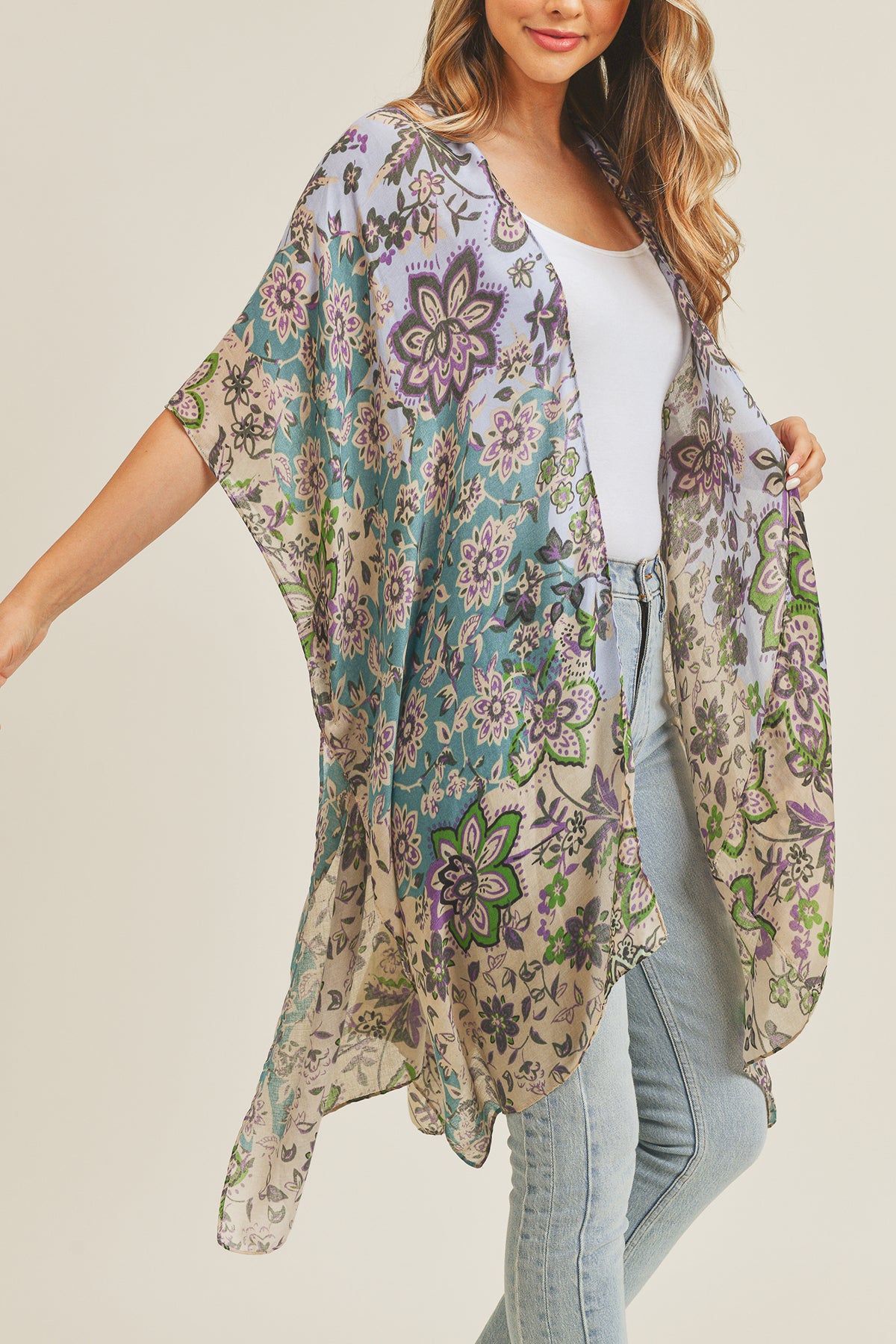 MULTI FLOWER KIMONO