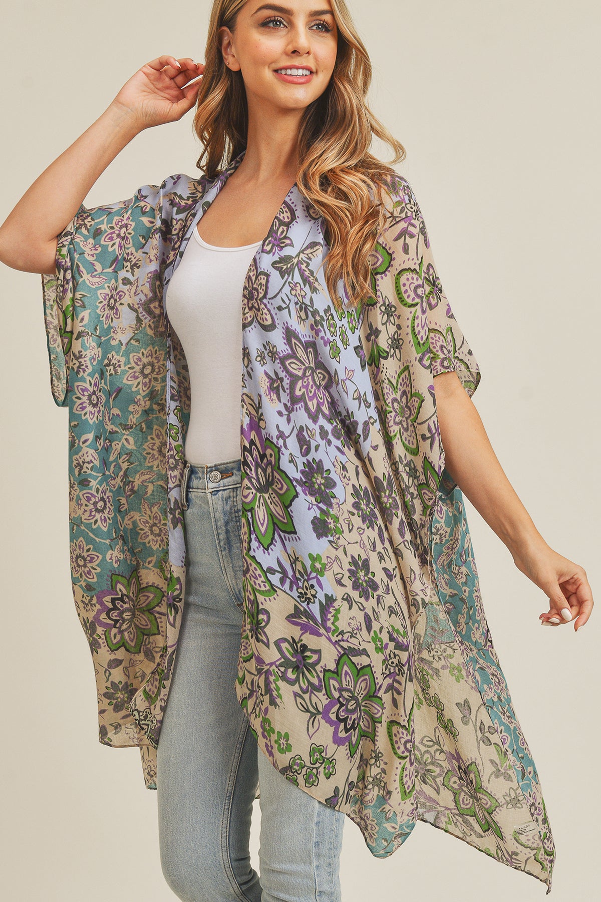 MULTI FLOWER KIMONO