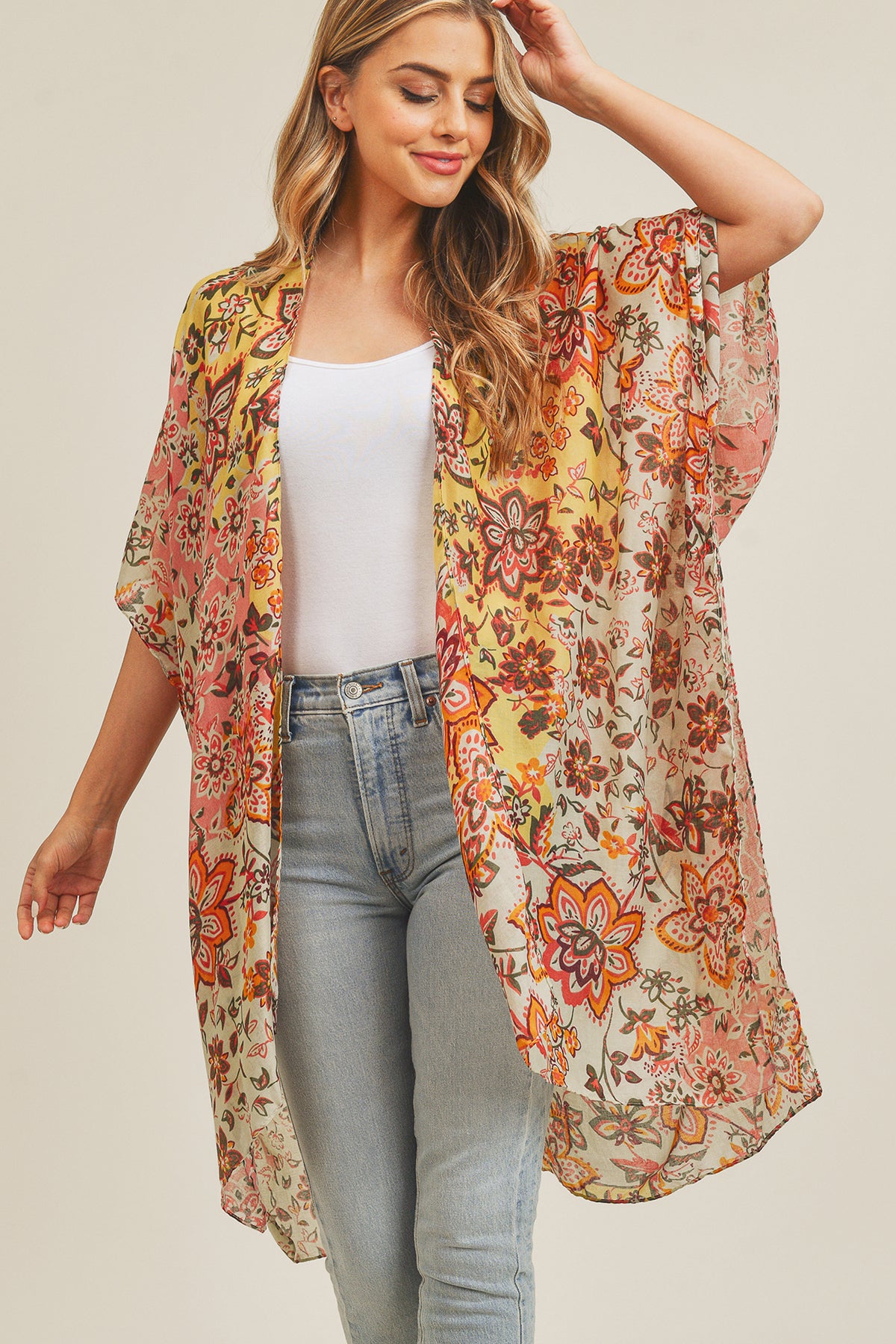 MULTI FLOWER KIMONO