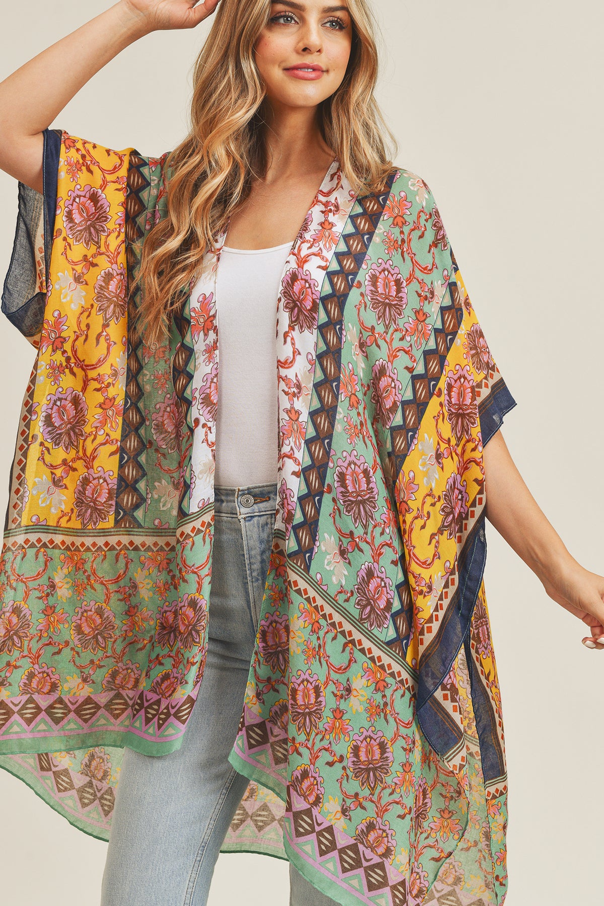 FLOWER PATTERN KIMONO
