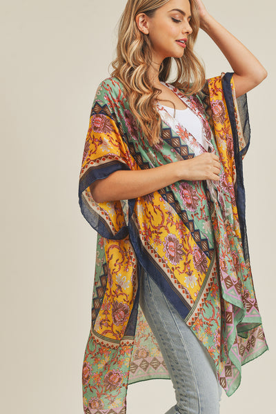 FLOWER PATTERN KIMONO