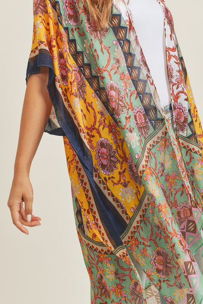 FLOWER PATTERN KIMONO