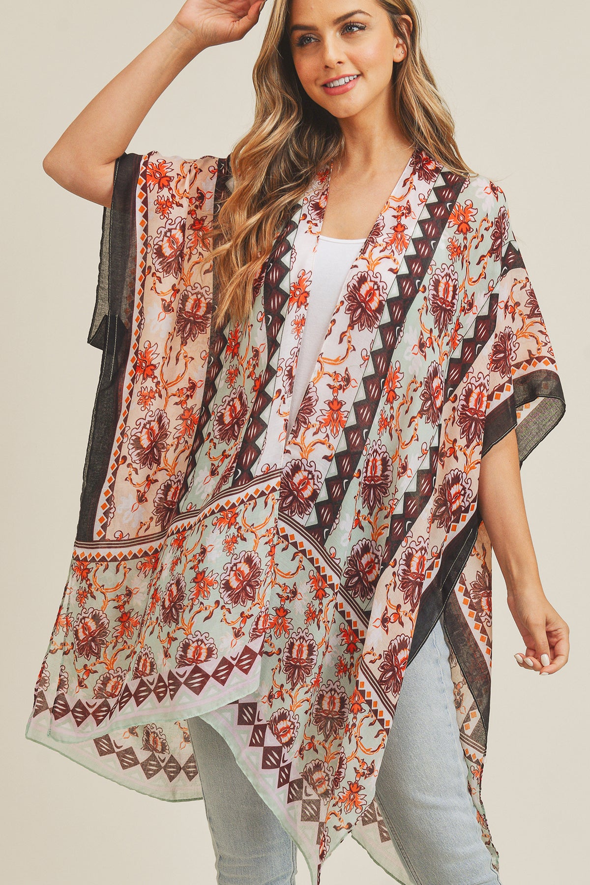 FLOWER PATTERN KIMONO