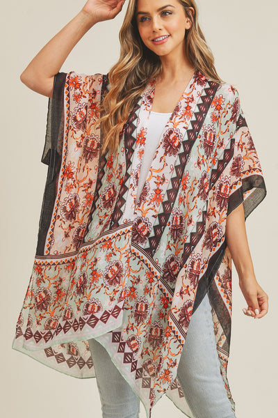 FLOWER PATTERN KIMONO