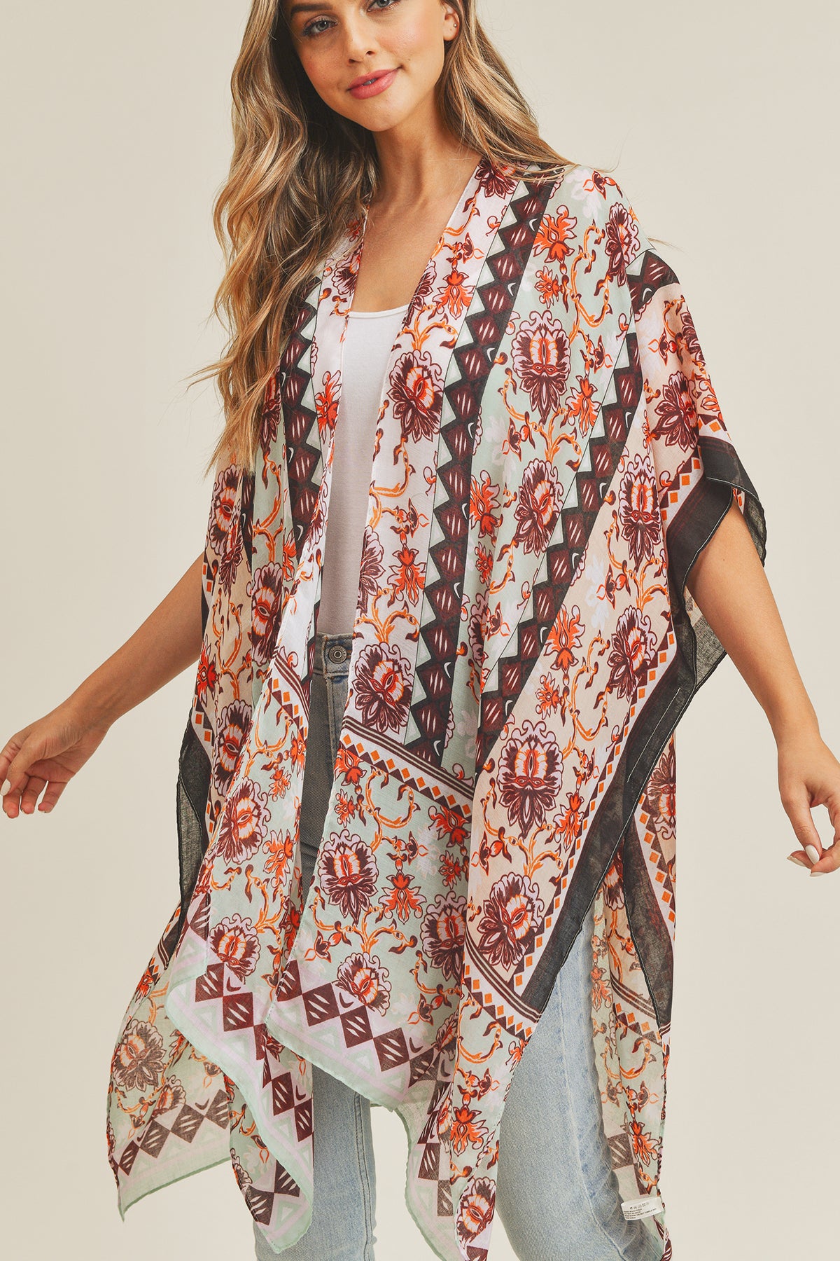 FLOWER PATTERN KIMONO