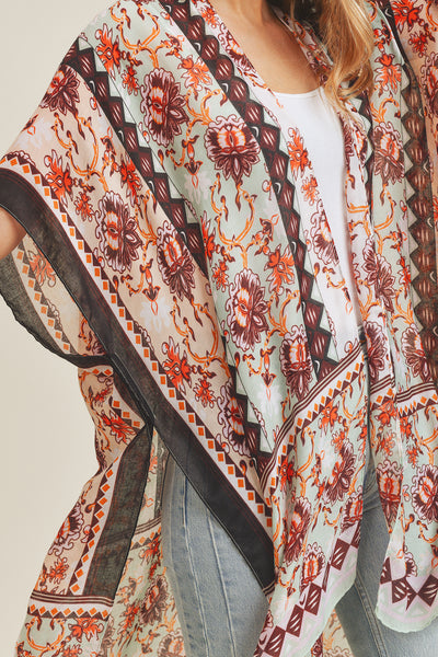 FLOWER PATTERN KIMONO