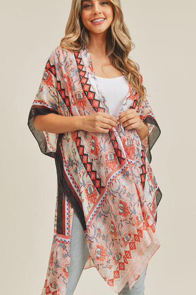 FLOWER PATTERN KIMONO