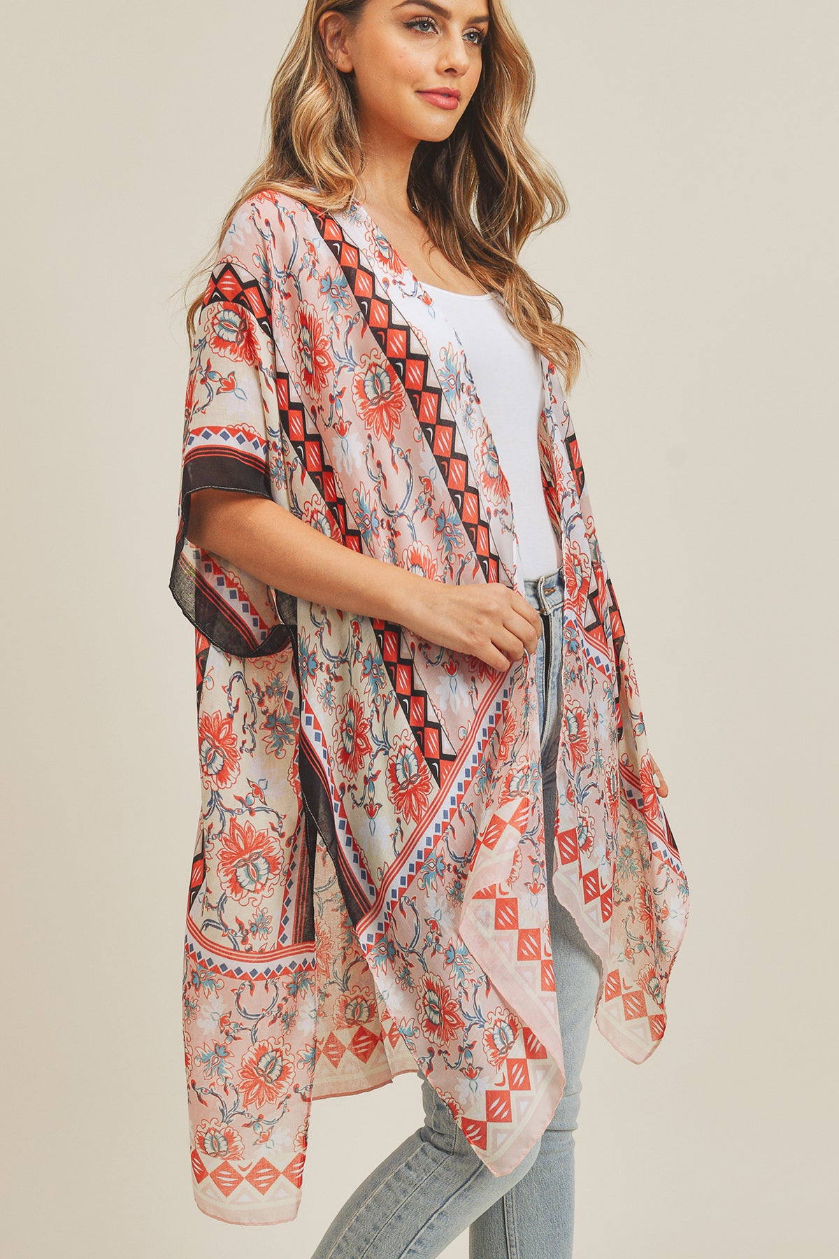 FLOWER PATTERN KIMONO