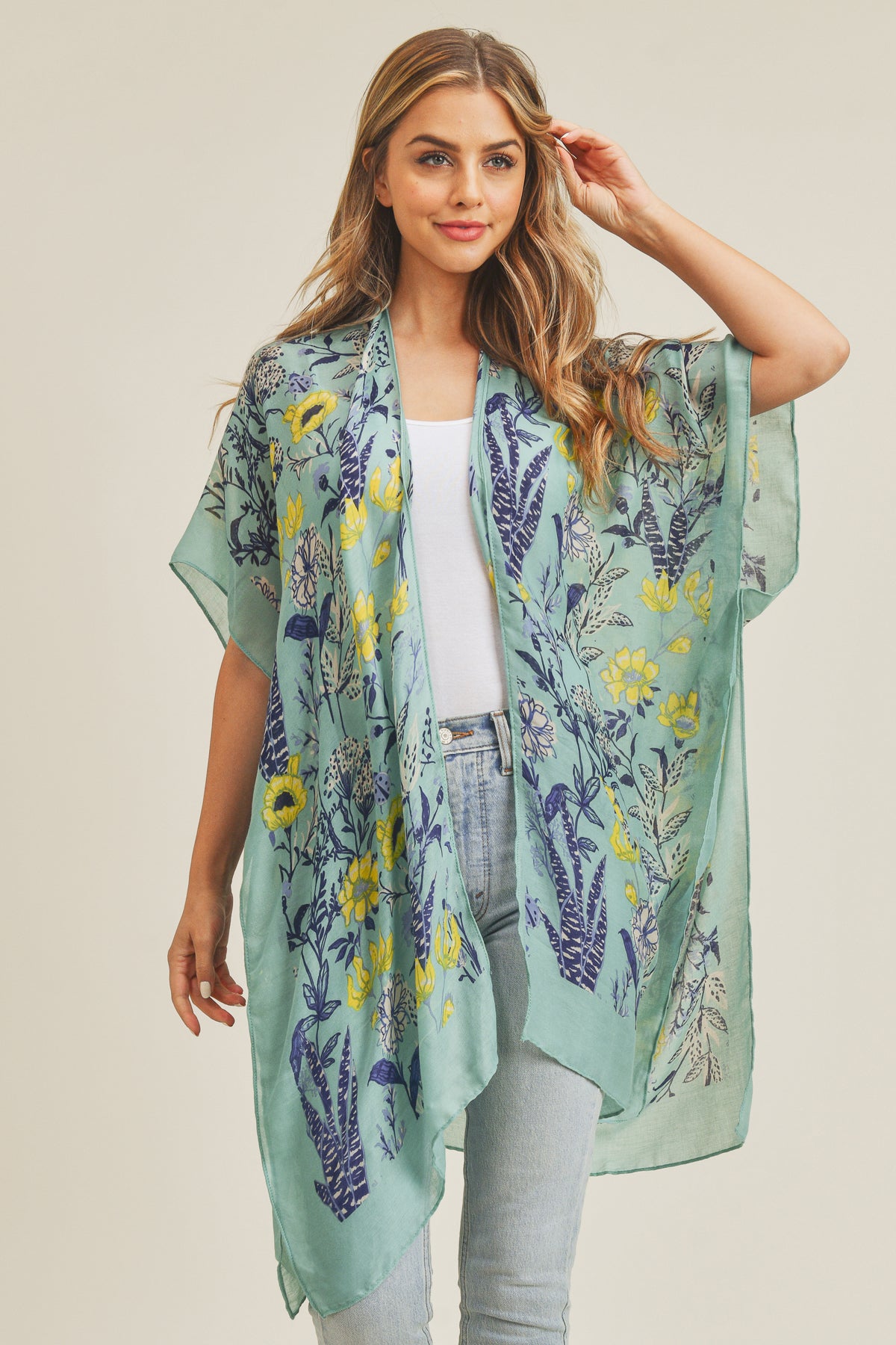 FLOWER PATTERN KIMONO