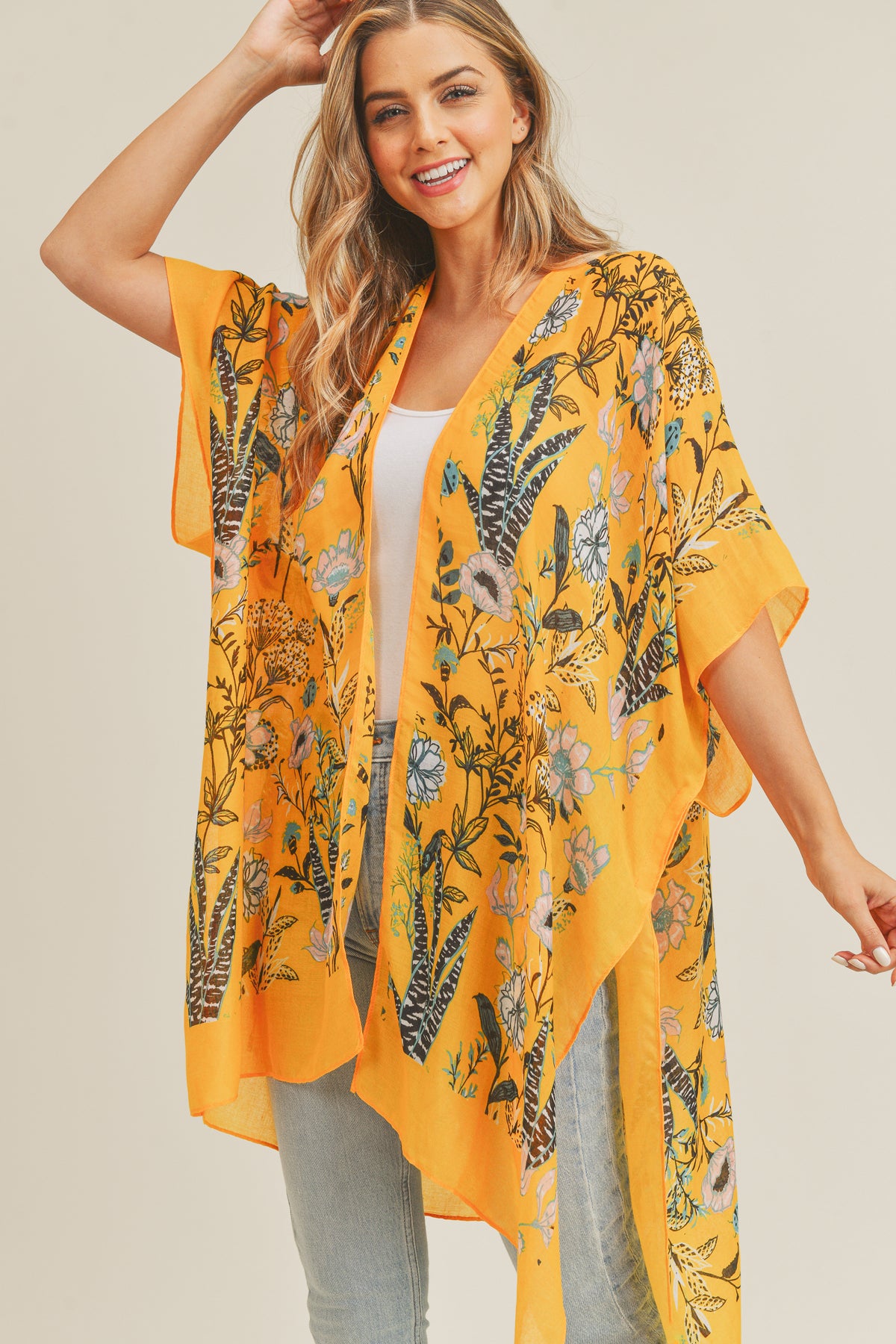 FLOWER PATTERN KIMONO