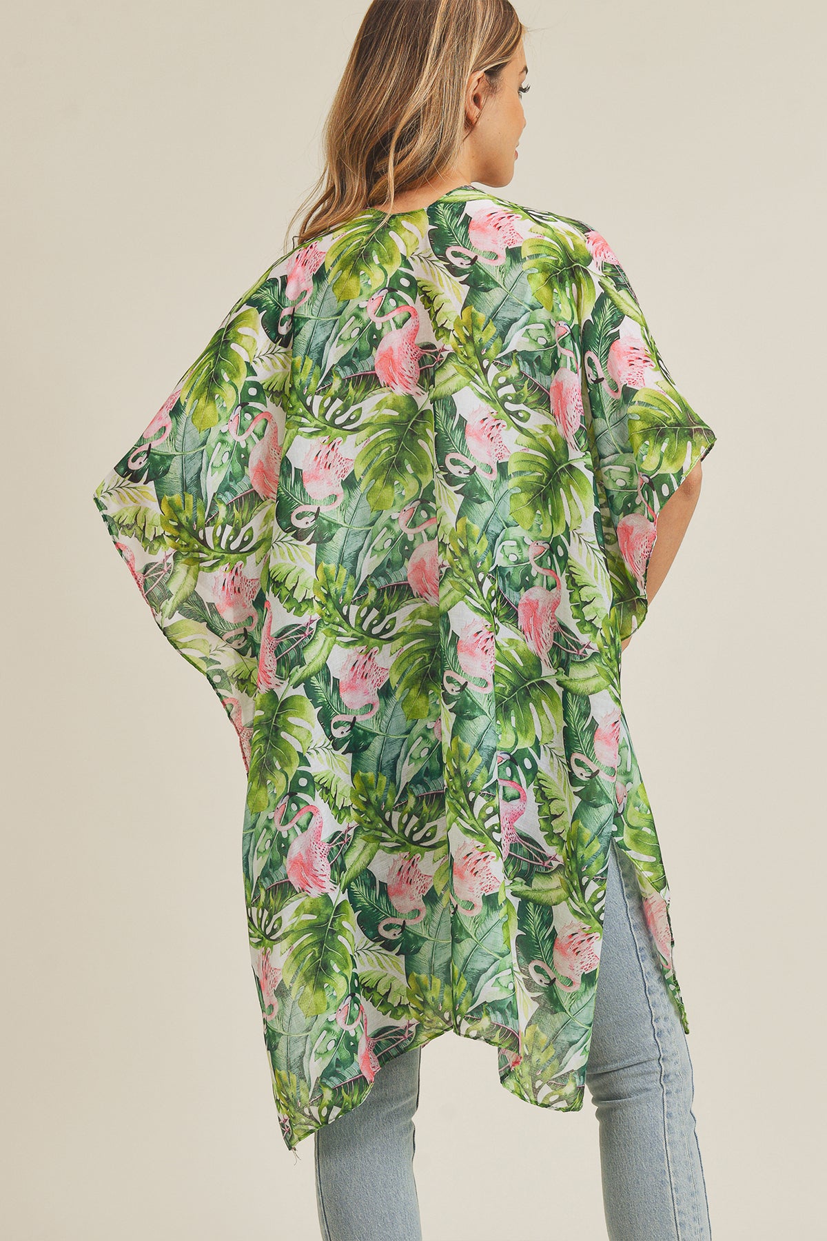 TROPICAL FLAMINGO KIMONO