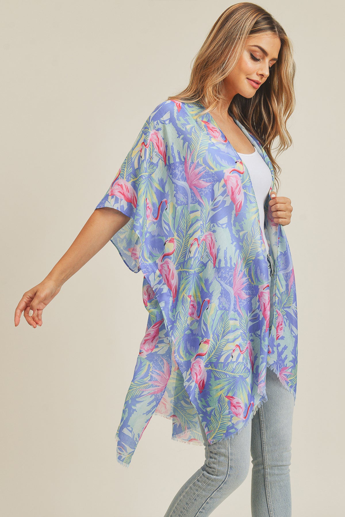 TROPICAL FLAMINGO KIMONO