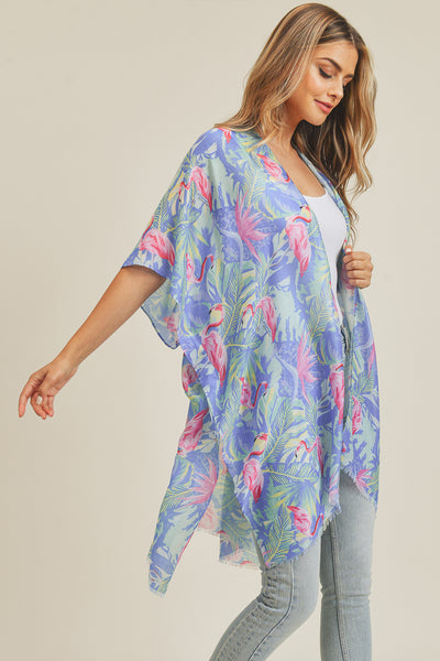 TROPICAL FLAMINGO KIMONO