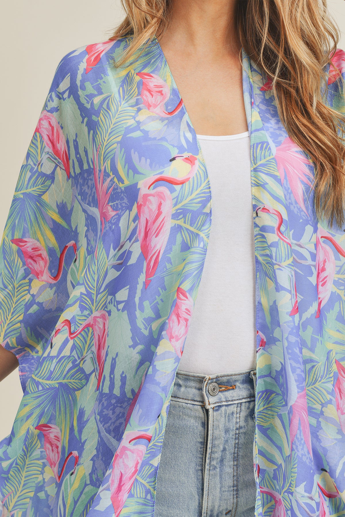 TROPICAL FLAMINGO KIMONO