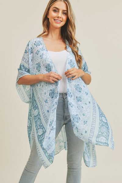 BOHO FLOWER PATTERN KIMONO