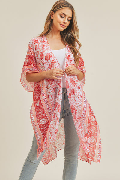 BOHO FLOWER PATTERN KIMONO