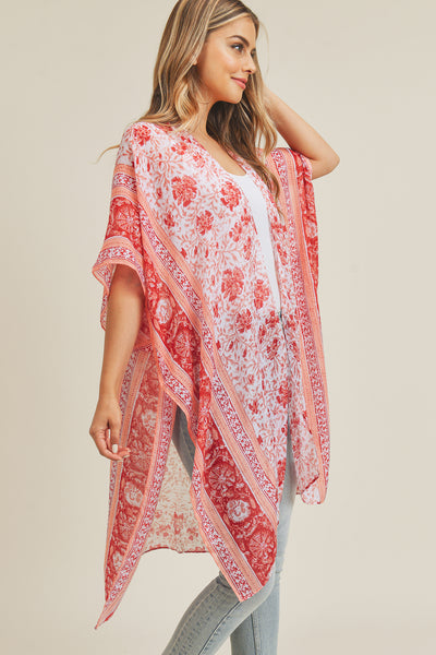 BOHO FLOWER PATTERN KIMONO