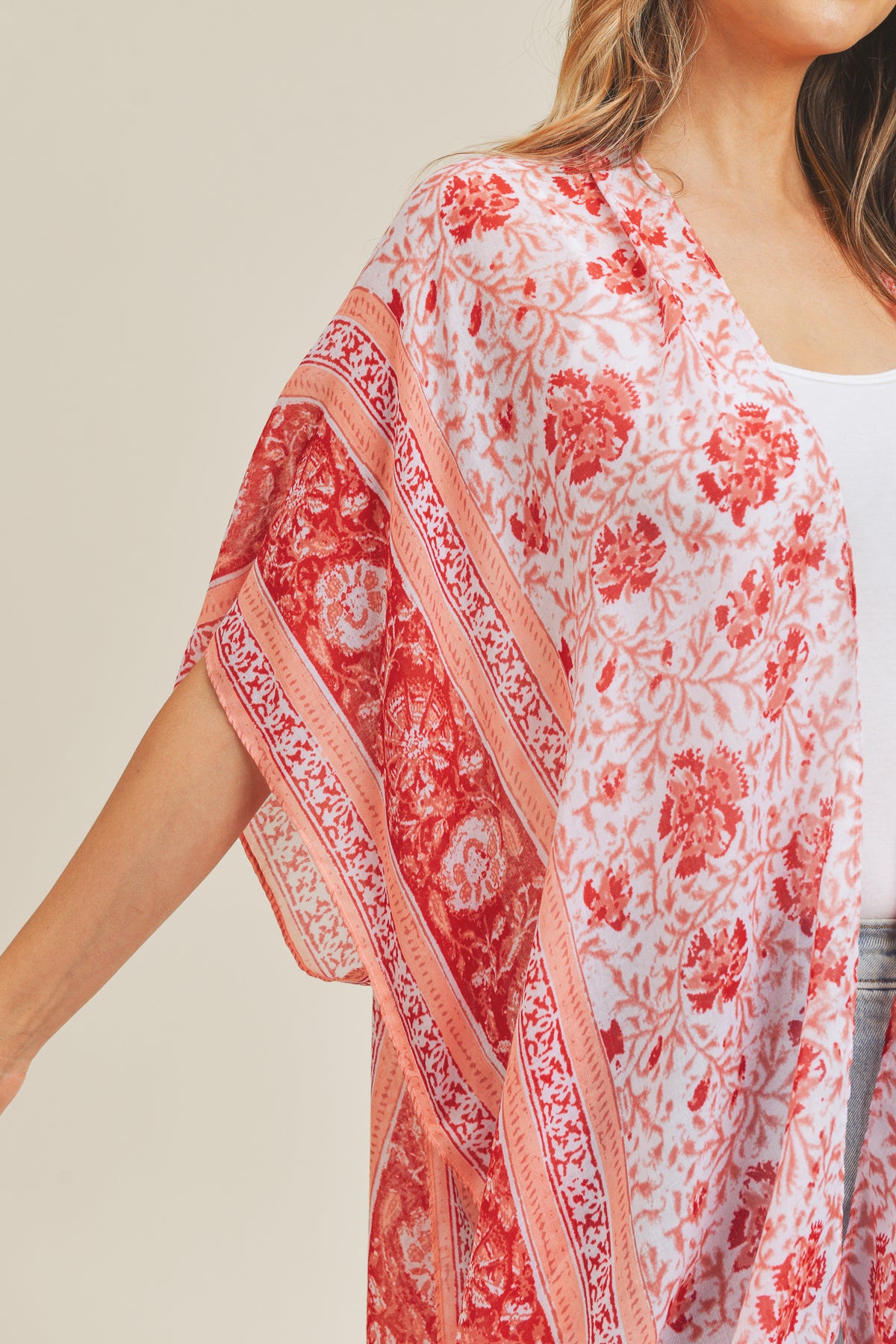 BOHO FLOWER PATTERN KIMONO