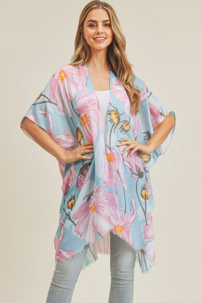 BIG FLOWER PRINT KIMONO