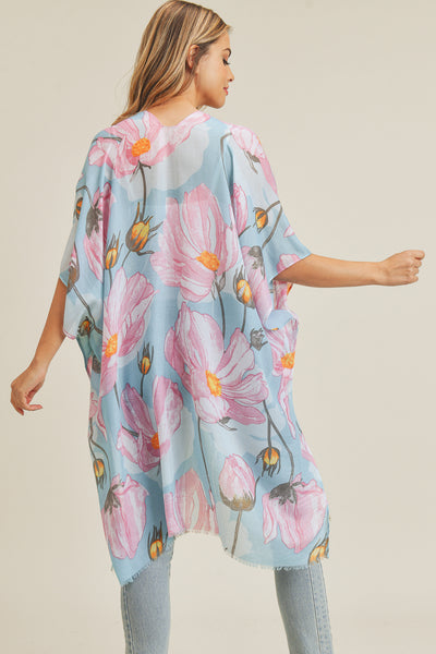 BIG FLOWER PRINT KIMONO