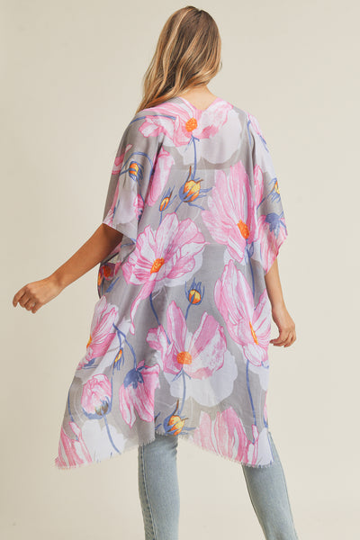 BIG FLOWER PRINT KIMONO