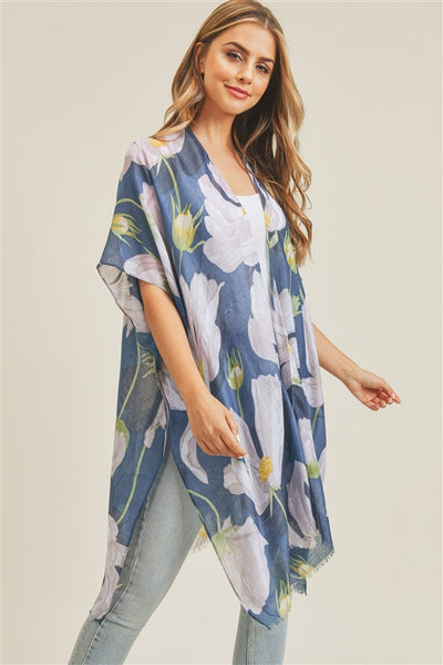 BIG FLOWER PRINT KIMONO