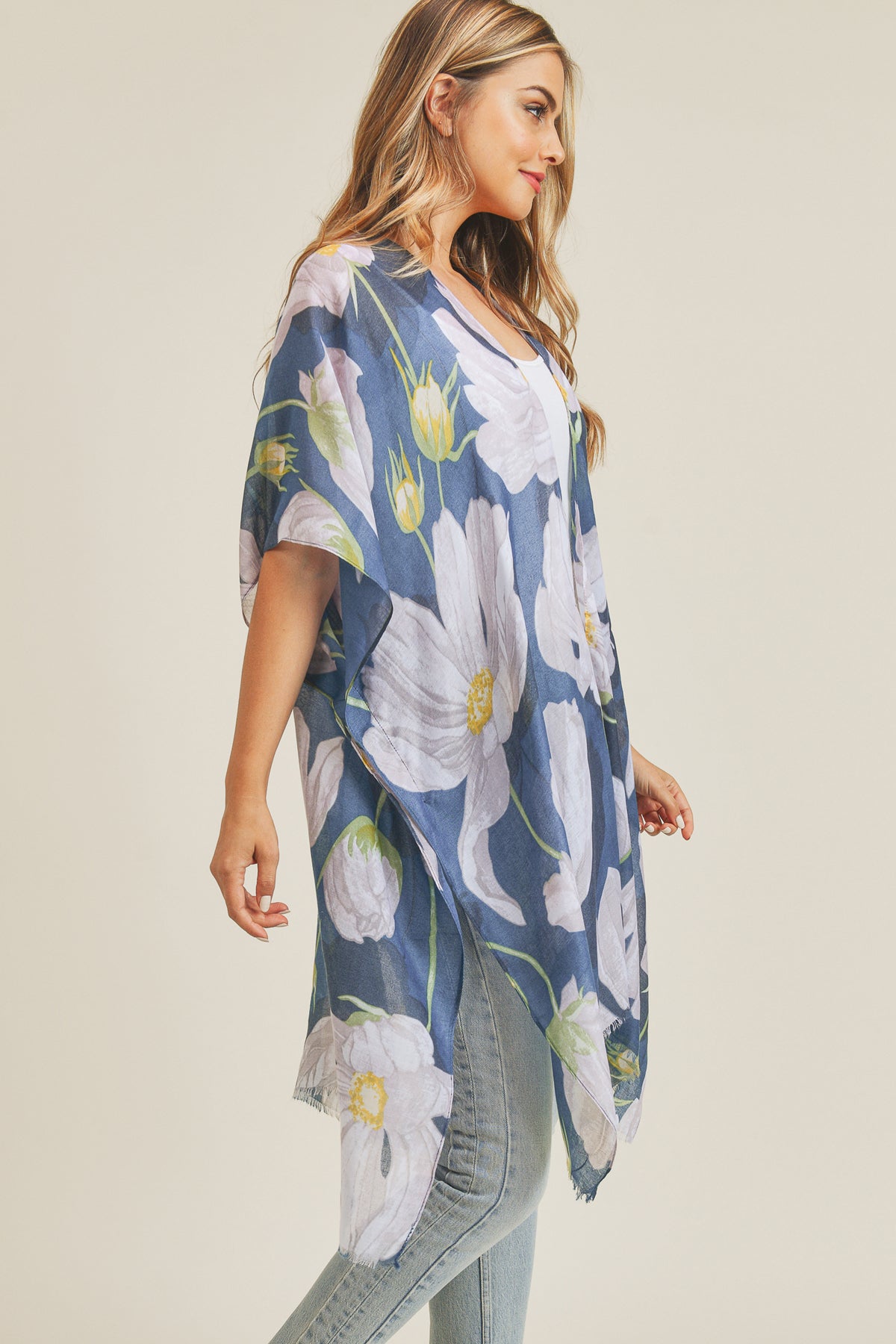 BIG FLOWER PRINT KIMONO