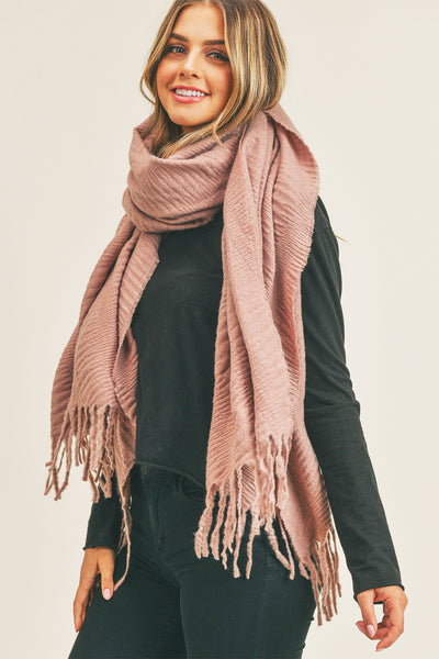 SOLID PLEATED SCARF