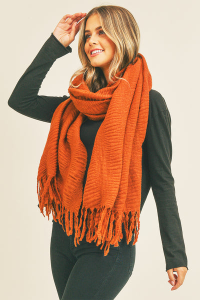 SOLID PLEATED SCARF