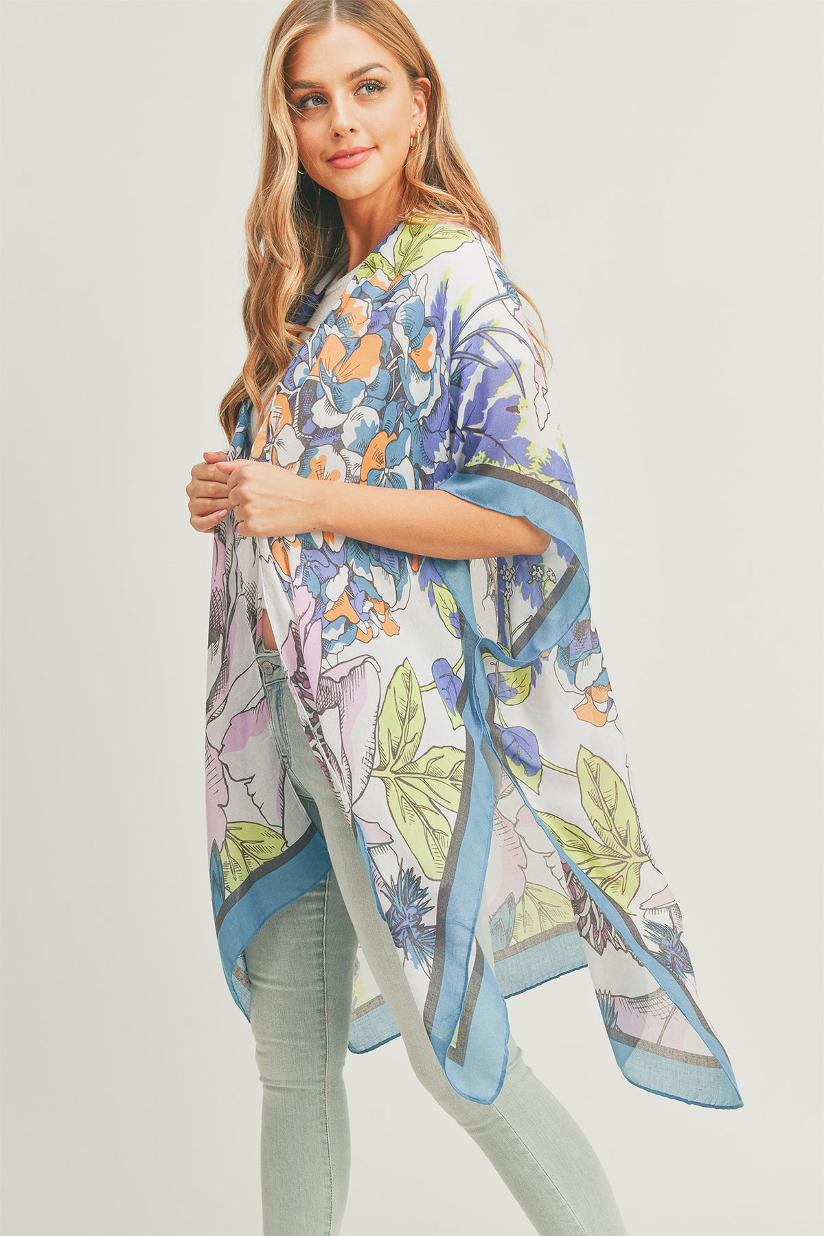 FLORAL PRINT KIMONO